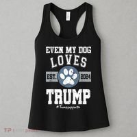 Even My Dog Loves Trump Usa Flag Election Trump Support Women's Tank Top thumb 3