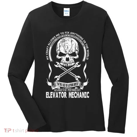 Elevator Mechanic Women's Long Sleeve Shirt in the selected color