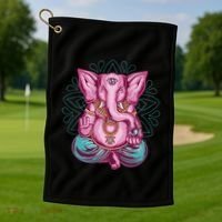 Elephant Meditating Golf Towel thumb 1