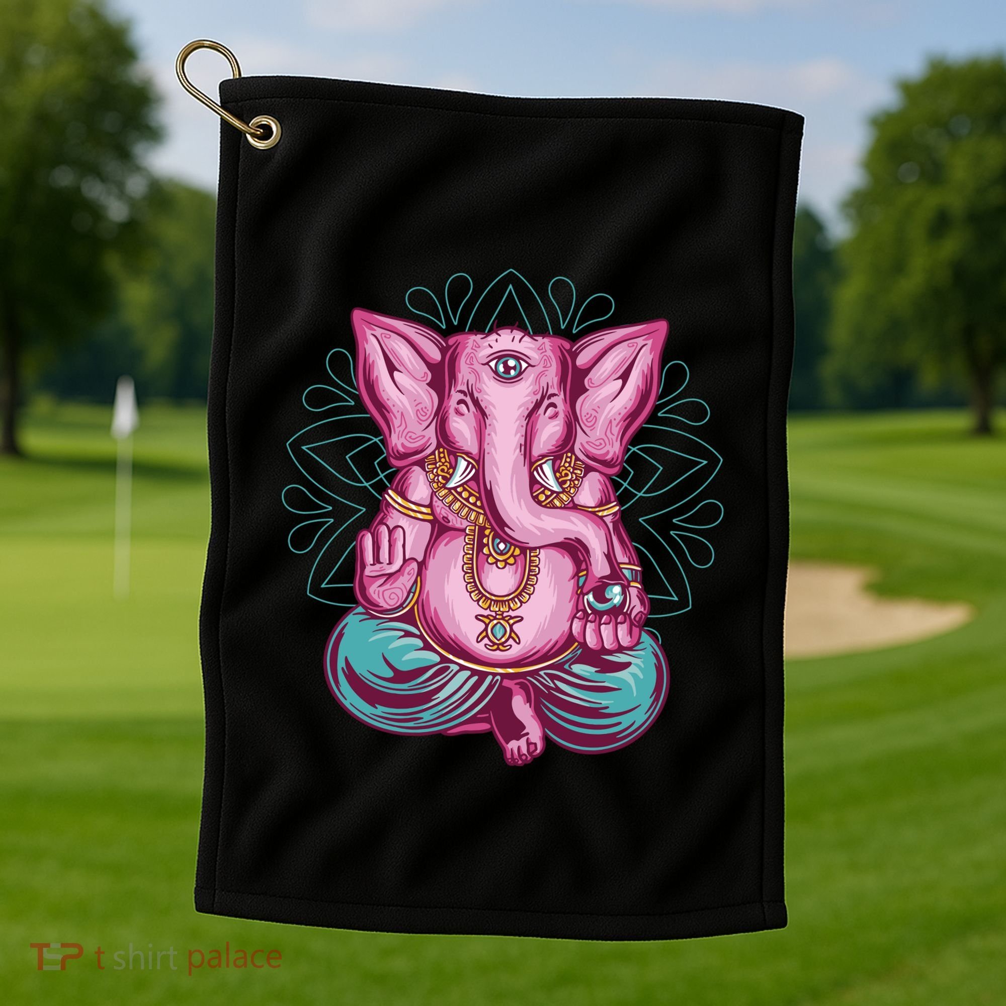 Elephant Meditating Golf Towel
