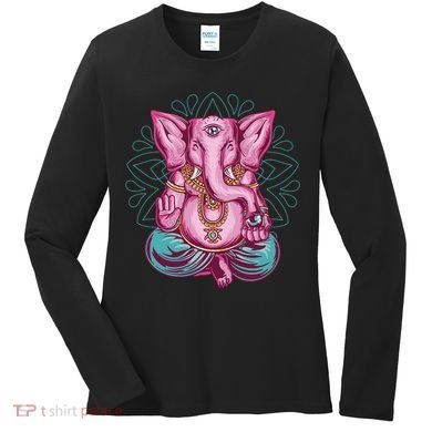Elephant Meditating Women's Long Sleeve Shirt