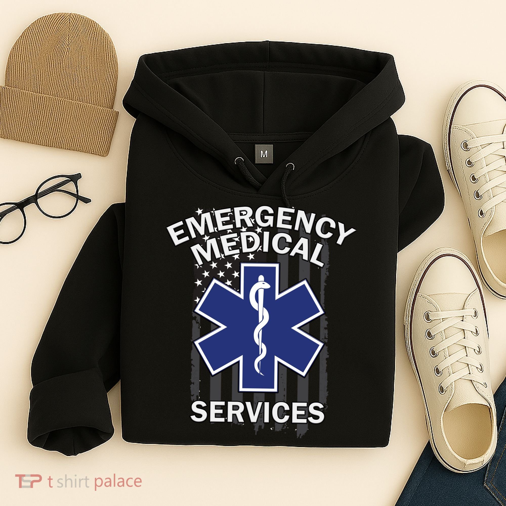 Emergency Medical Services Flag Hoodie