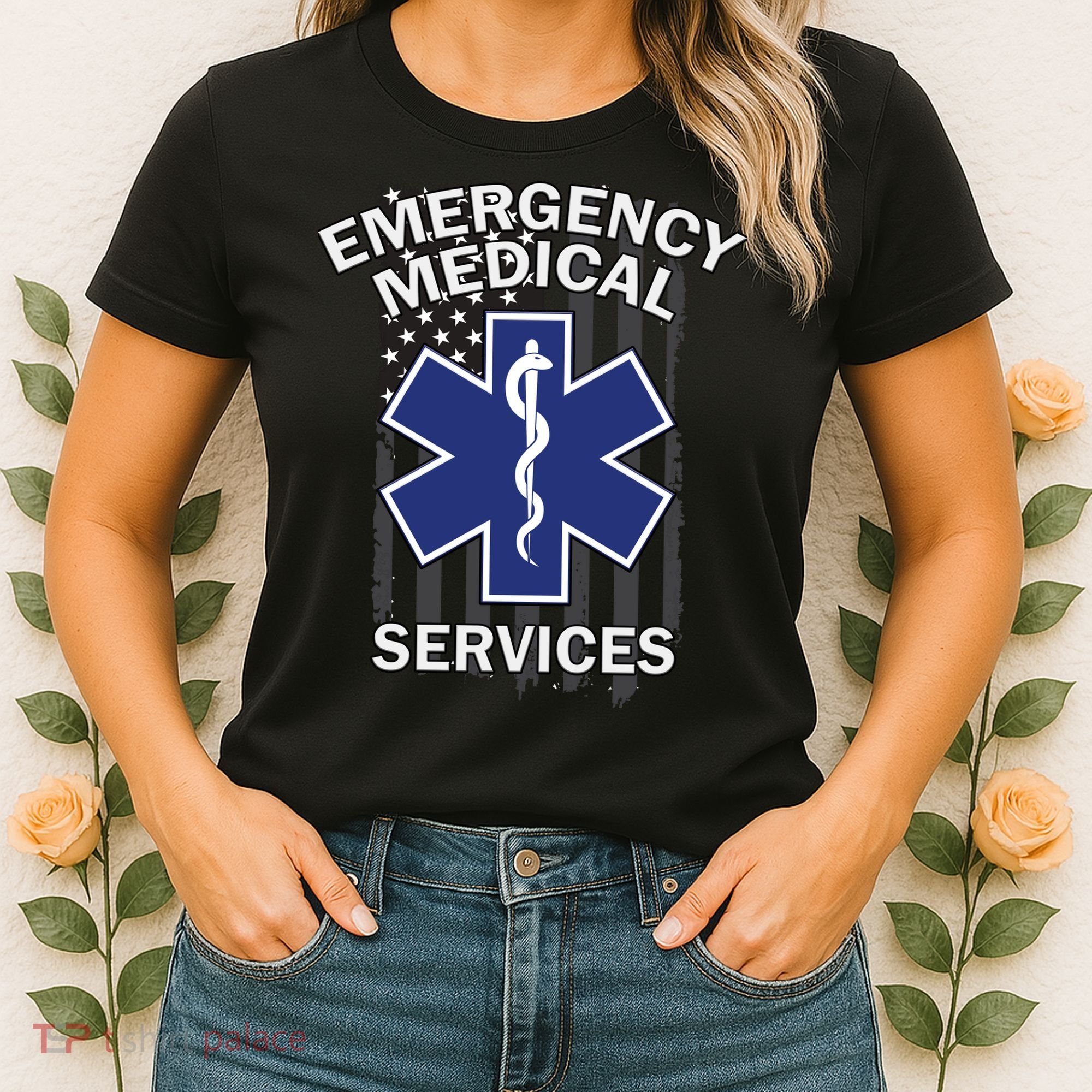 Emergency Medical Services Flag Women's T-Shirt
