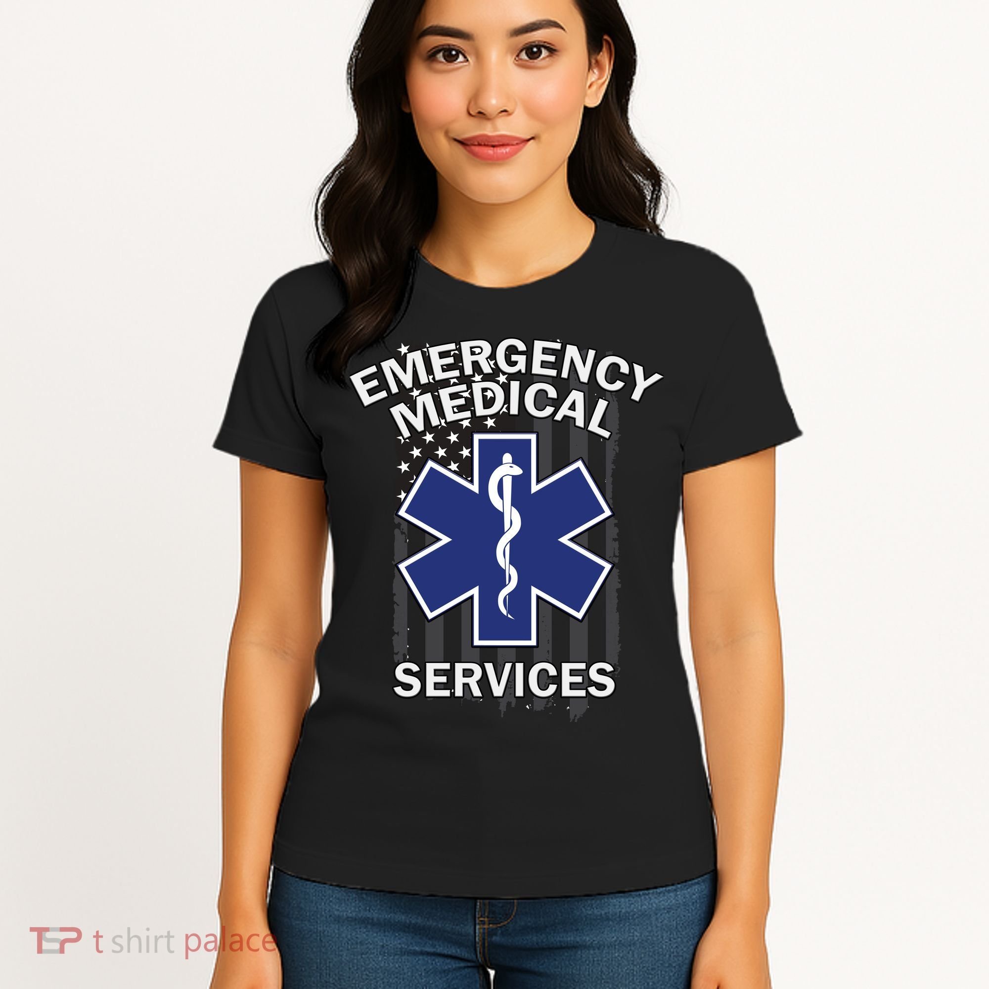 Emergency Medical Services Flag Women's T-Shirt