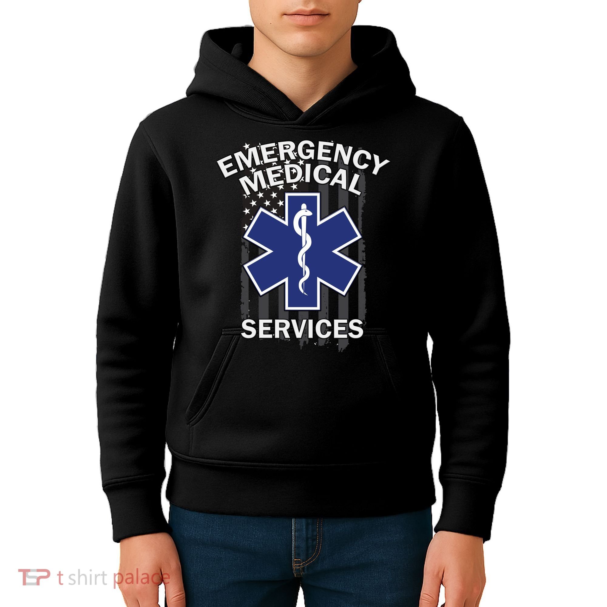Emergency Medical Services Flag Kids Hoodie