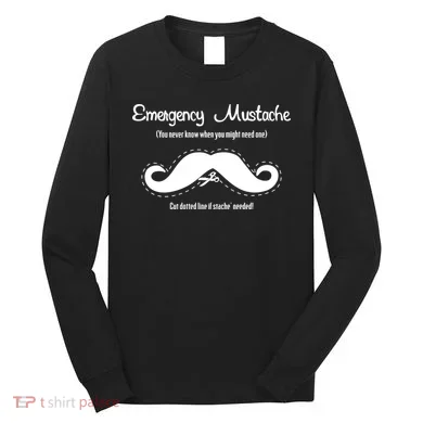 Emergency Mustache Long Sleeve Shirt
