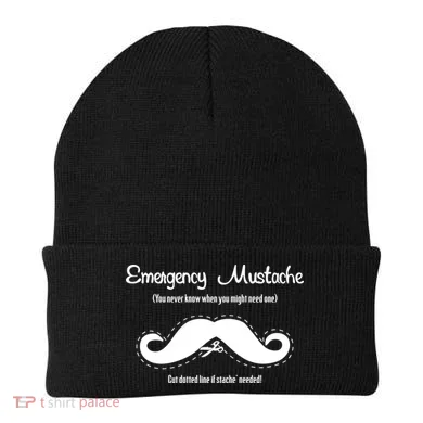 Emergency Mustache Beanie