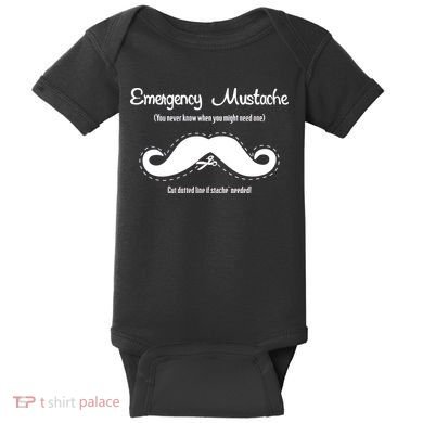 Emergency Mustache Baby Bodysuit