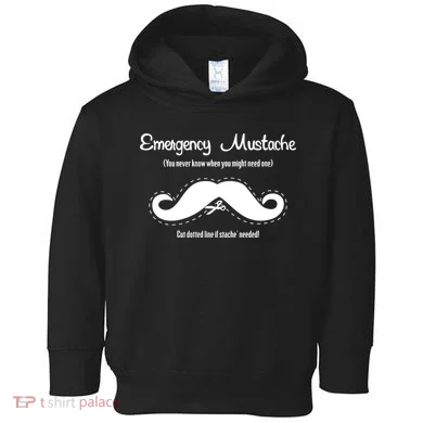 Emergency Mustache Toddler Hoodie