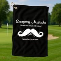 Emergency Mustache Golf Towel thumb 1