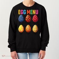 Egg Menu Fruit-Flavored Eggs Funny Easter Day Hunt Eggs Women's Sweatshirt thumb 0