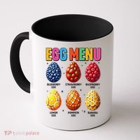 Egg Menu Fruit-Flavored Eggs Funny Easter Day Hunt Eggs Coffee Mug thumb 0