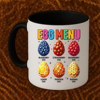 Egg Menu Fruit-Flavored Eggs Funny Easter Day Hunt Eggs Coffee Mug thumb 2