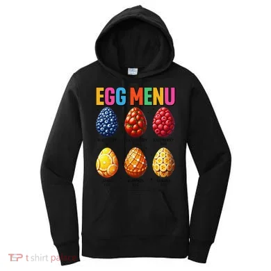 Egg Menu Fruit-Flavored Eggs Funny Easter Day Hunt Eggs Women's Hoodie