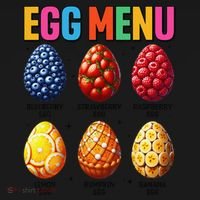Egg Menu Fruit-Flavored Eggs Funny Easter Day Hunt Eggs Ornament thumb 1