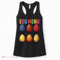 Egg Menu Fruit-Flavored Eggs Funny Easter Day Hunt Eggs Women's Tank Top thumb 0