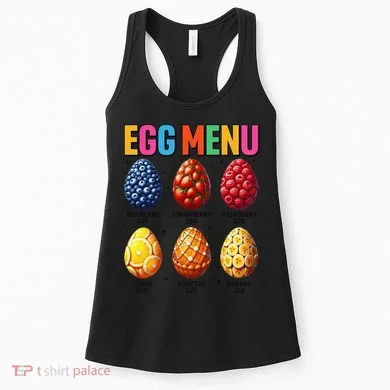 Egg Menu Fruit-Flavored Eggs Funny Easter Day Hunt Eggs Women's Tank Top