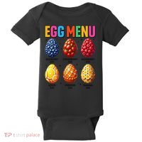 Egg Menu Fruit-Flavored Eggs Funny Easter Day Hunt Eggs Baby Bodysuit thumb 0