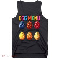 Egg Menu Fruit-Flavored Eggs Funny Easter Day Hunt Eggs Tank Top thumb 0