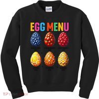 Egg Menu Fruit-Flavored Eggs Funny Easter Day Hunt Eggs Kids Sweatshirt thumb 0