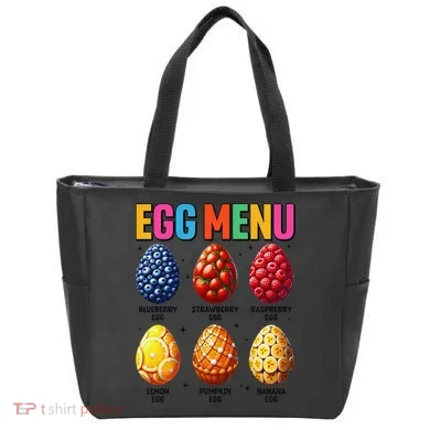 Egg Menu Fruit-Flavored Eggs Funny Easter Day Hunt Eggs Tote Bag