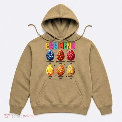 Egg Menu Fruit-Flavored Eggs Funny Easter Day Hunt Eggs Hoodie