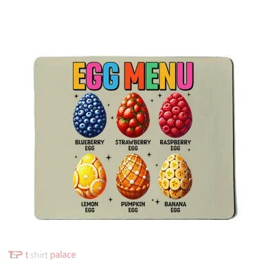Egg Menu Fruit-Flavored Eggs Funny Easter Day Hunt Eggs Mousepad