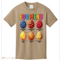Egg Menu Fruit-Flavored Eggs Funny Easter Day Hunt Eggs Kids T-Shirt thumb 0