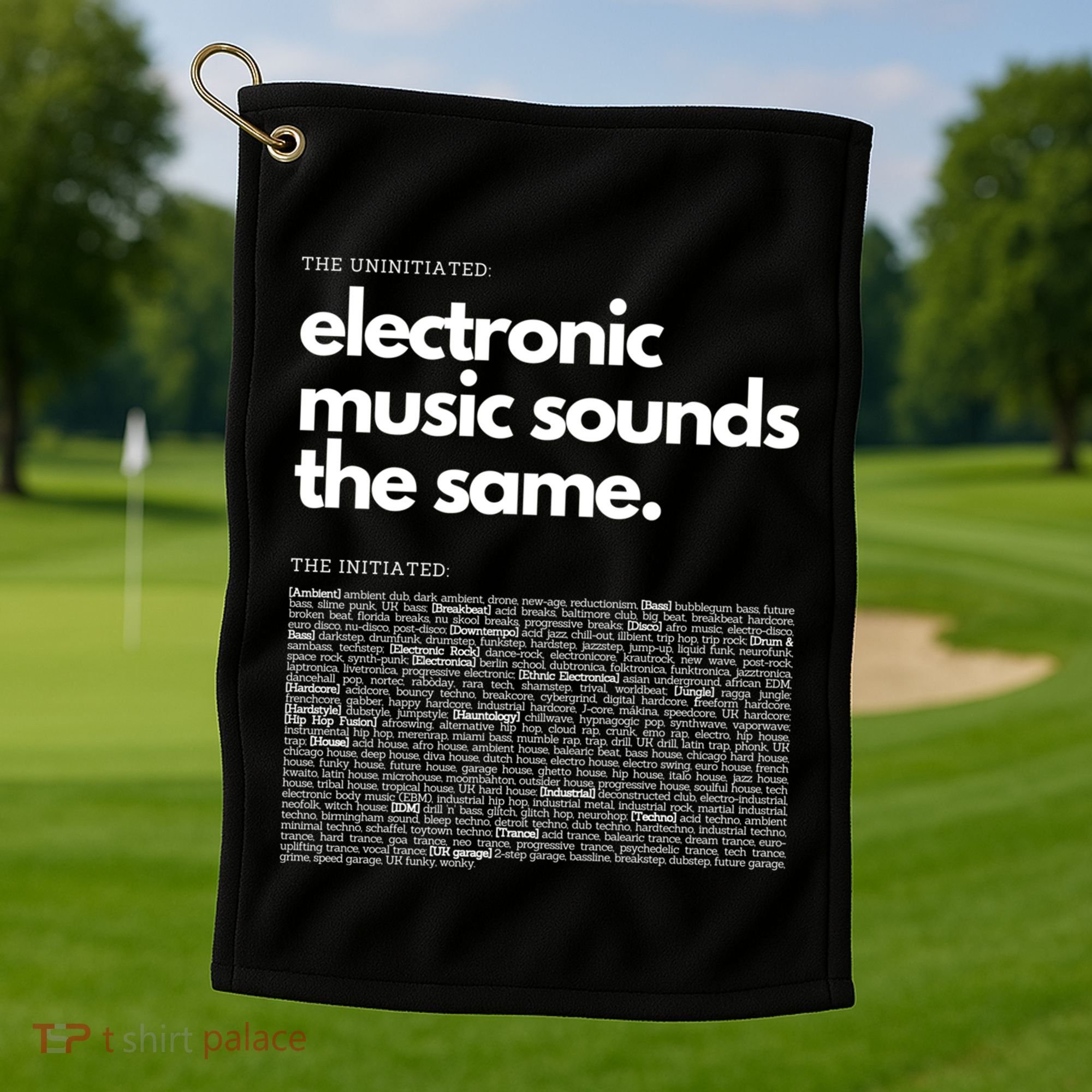 Electronic Music Genre Funny Techno Active Golf Towel
