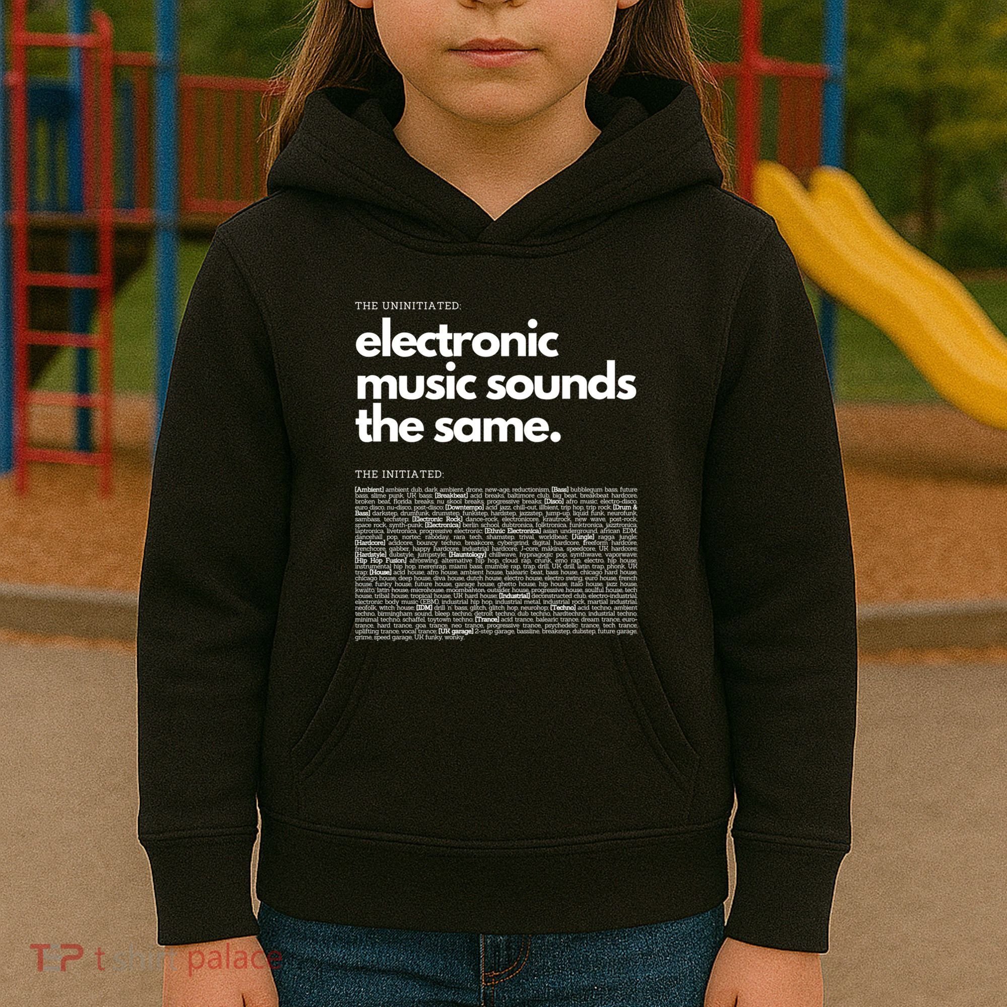 Electronic Music Genre Funny Techno Active Kids Hoodie