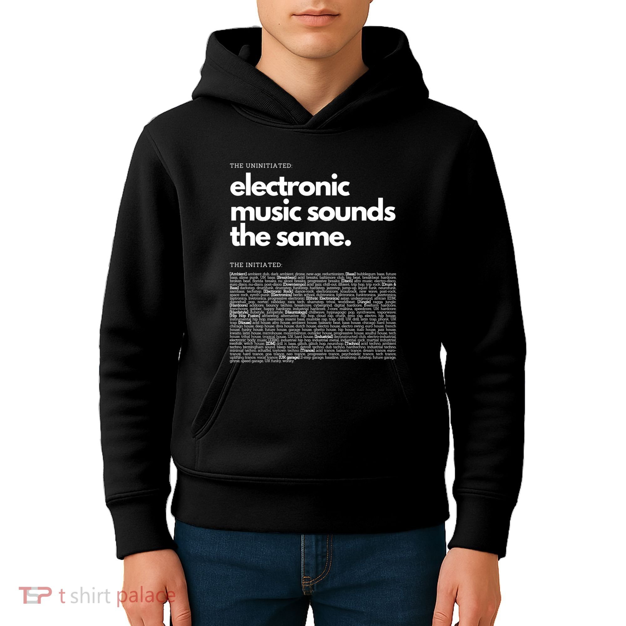 Electronic Music Genre Funny Techno Active Kids Hoodie