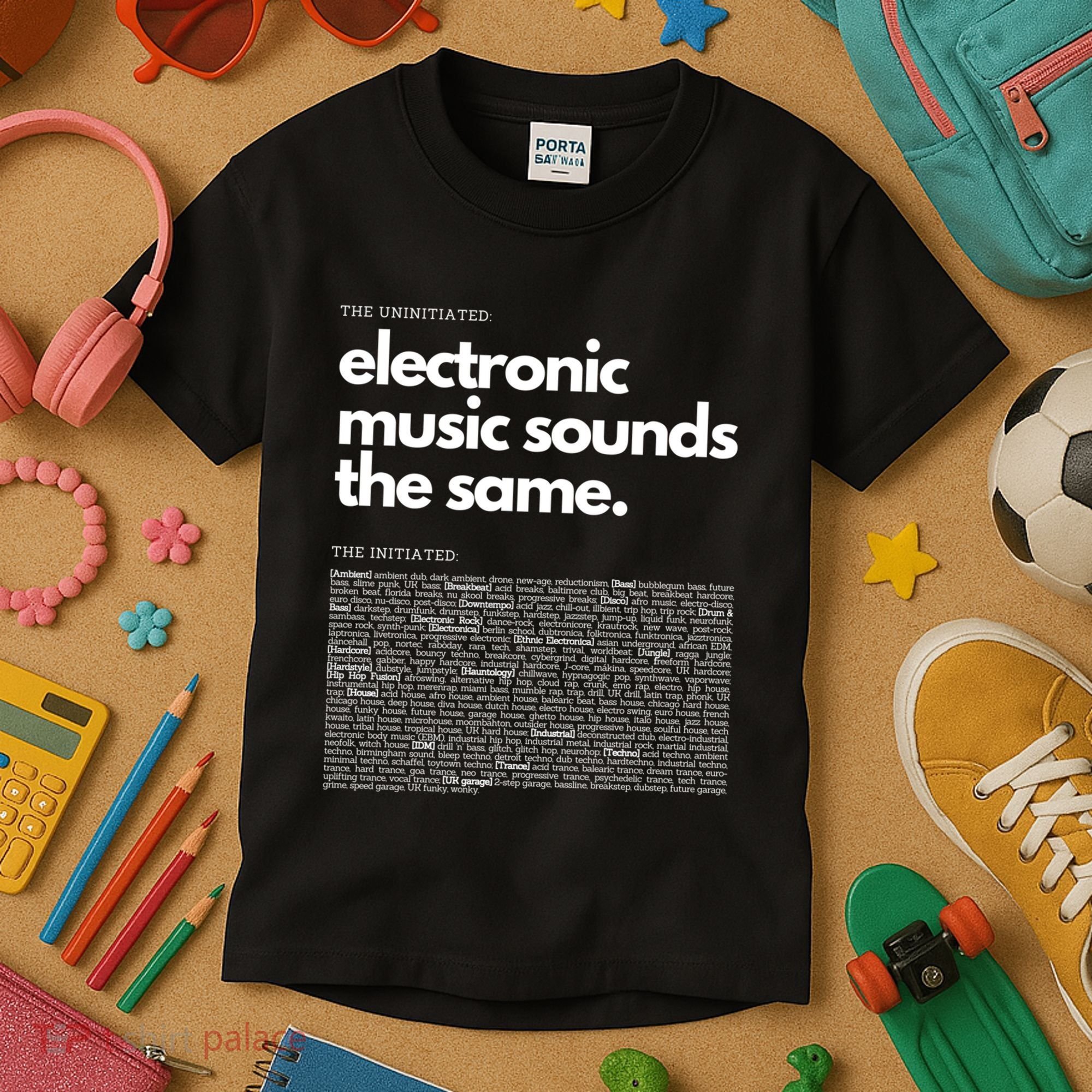 Electronic Music Genre Funny Techno Active Kids T-Shirt