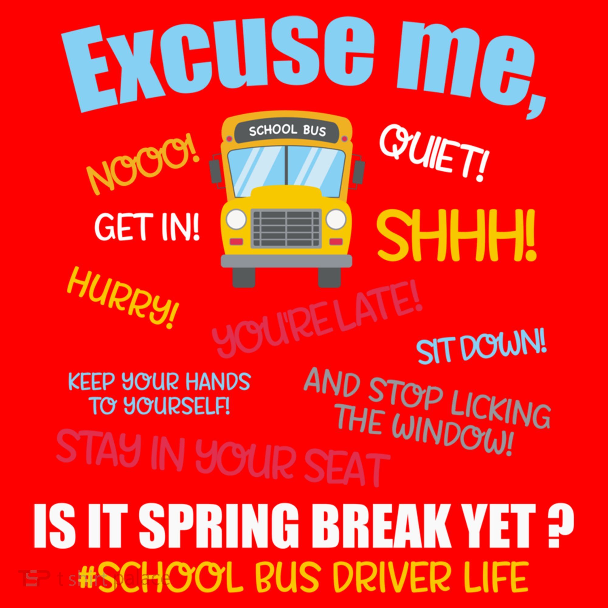Excuse Me Is It Spring Break Yet? Funny School Bus Driver Cute Gift Santa Hat
