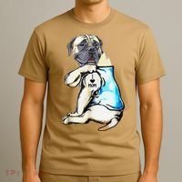 English Mastiff I Love Mom Funny English Mastiff Tattooed T-Shirt thumb 3