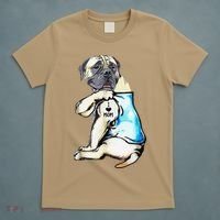 English Mastiff I Love Mom Funny English Mastiff Tattooed T-Shirt thumb 5