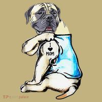 English Mastiff I Love Mom Funny English Mastiff Tattooed T-Shirt thumb 7