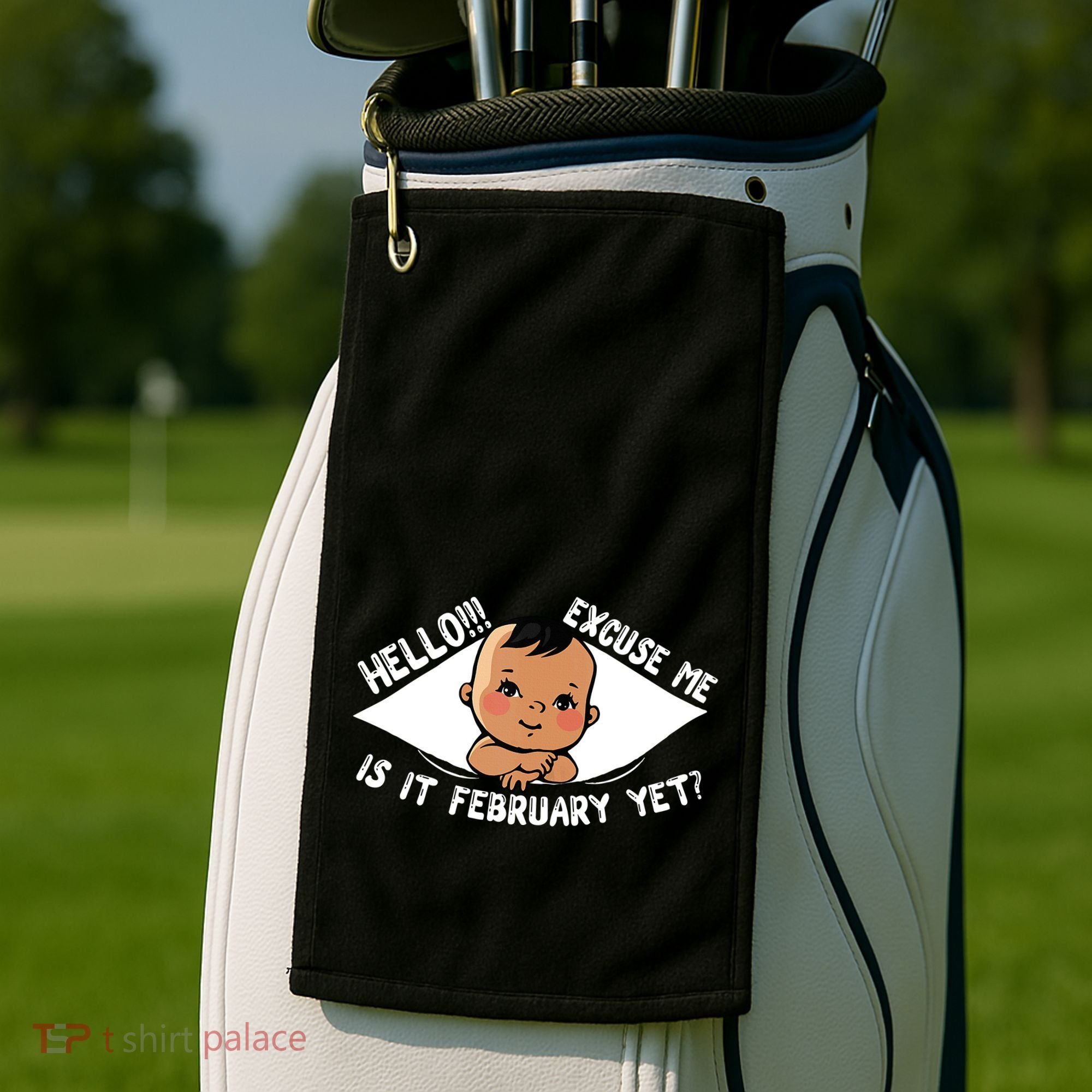 Excuse Me Is It February Yet Pregnancy Pregnant Mom To Be Golf Towel