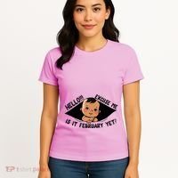 Excuse Me Is It February Yet Pregnancy Pregnant Mom To Be Women's T-Shirt thumb 4