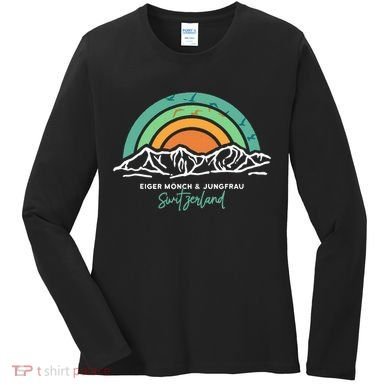 Eiger MöNch Jungfrau Eiger Monk Virgin Mountain Switzerland Women's Long Sleeve Shirt