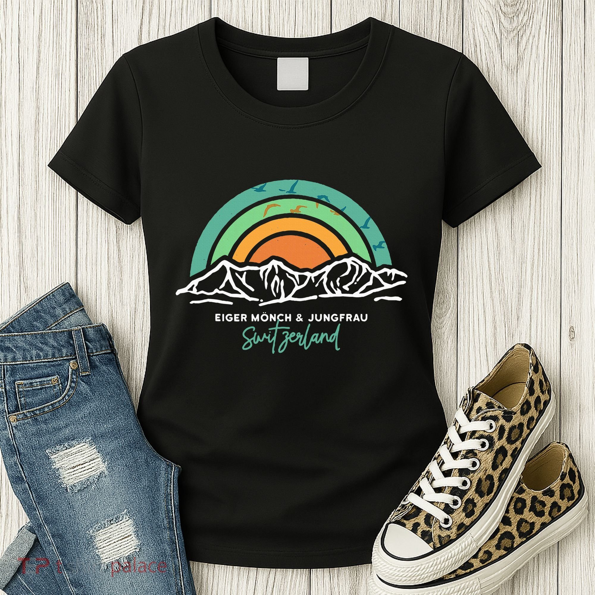 Eiger MöNch Jungfrau Eiger Monk Virgin Mountain Switzerland Women's T-Shirt