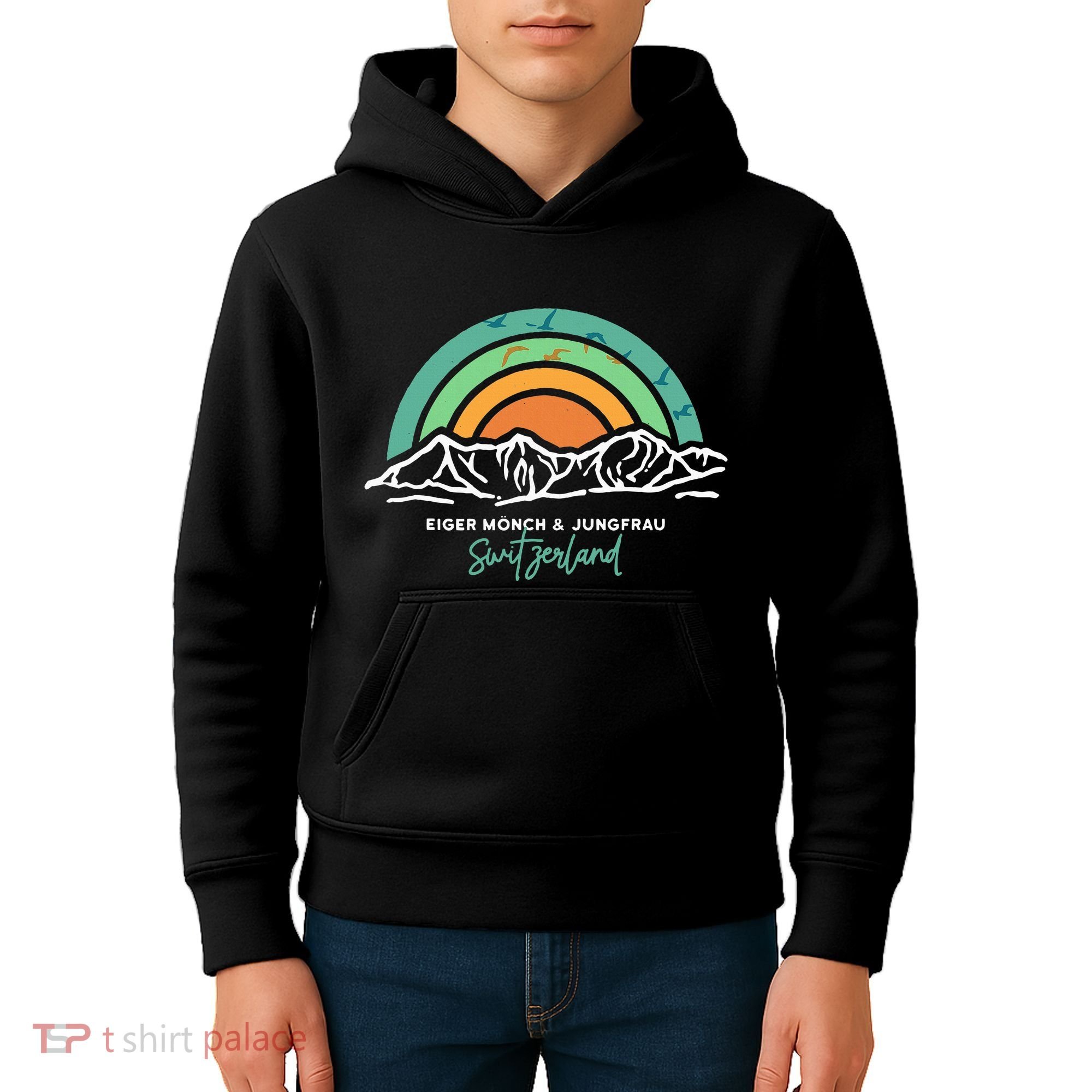 Eiger MöNch Jungfrau Eiger Monk Virgin Mountain Switzerland Kids Hoodie