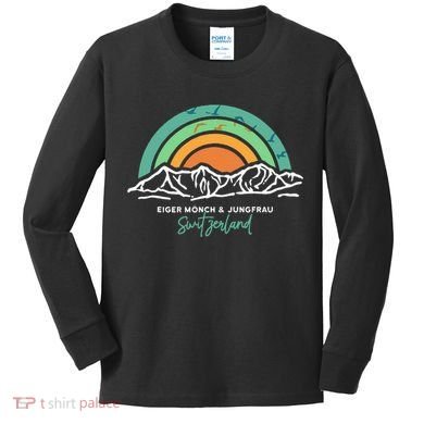 Eiger MöNch Jungfrau Eiger Monk Virgin Mountain Switzerland Kids Long Sleeve Shirt