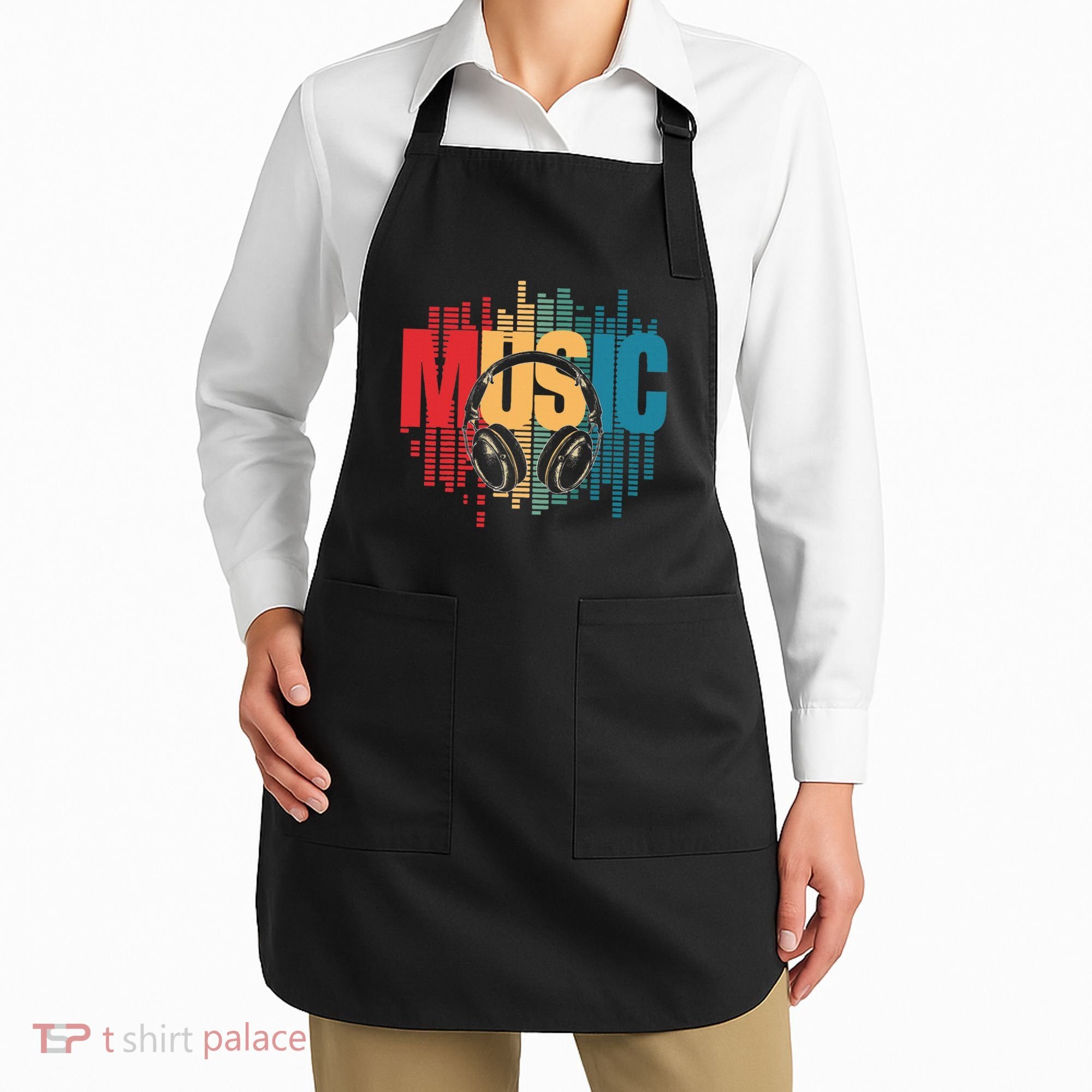 Electronic Music Lover Dj Retro Headphones Apron