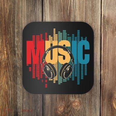 Electronic Music Lover Dj Retro Headphones Coaster