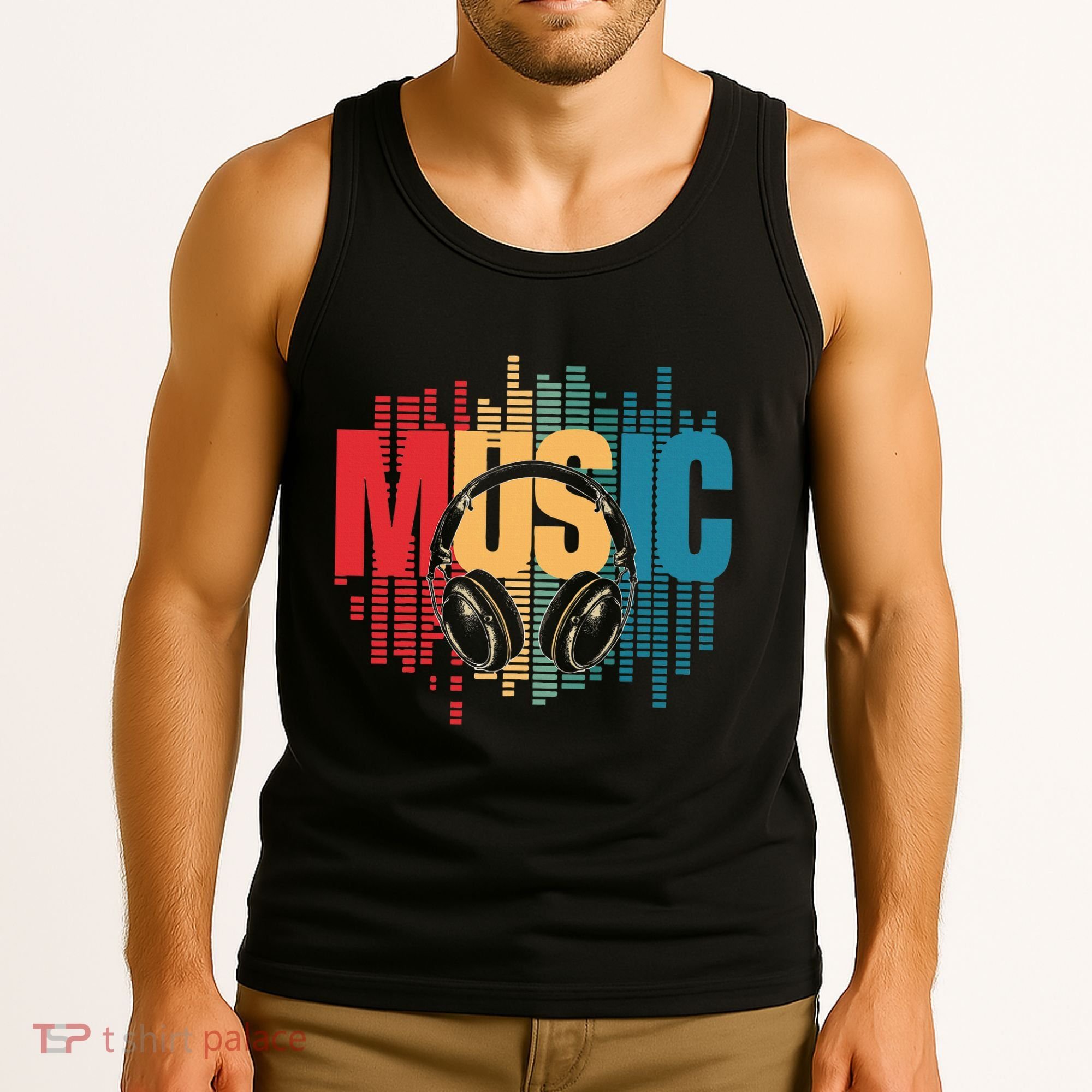 Electronic Music Lover Dj Retro Headphones Tank Top