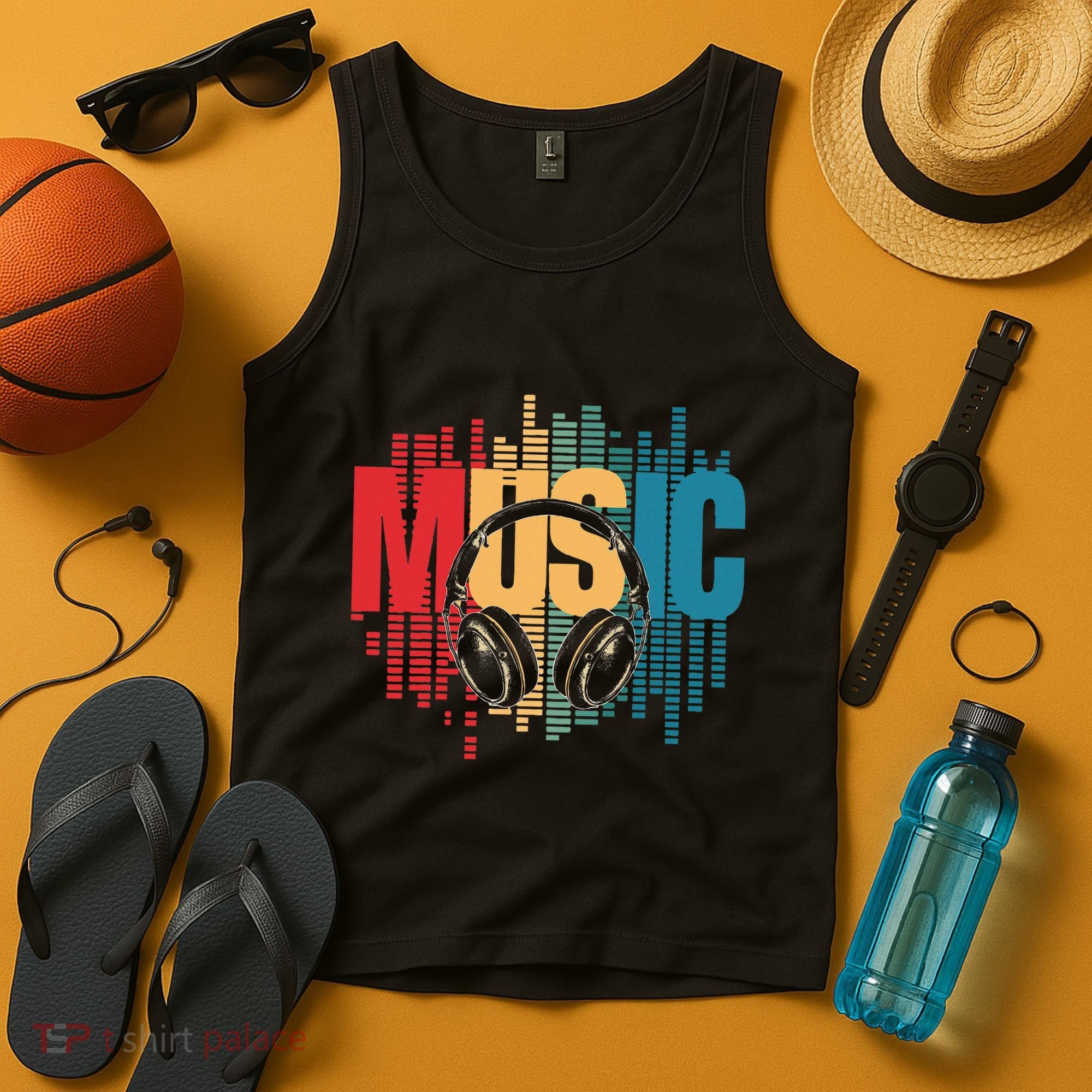 Electronic Music Lover Dj Retro Headphones Tank Top
