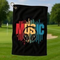 Electronic Music Lover Dj Retro Headphones Golf Towel thumb 1