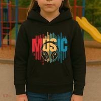 Electronic Music Lover Dj Retro Headphones Kids Hoodie thumb 3