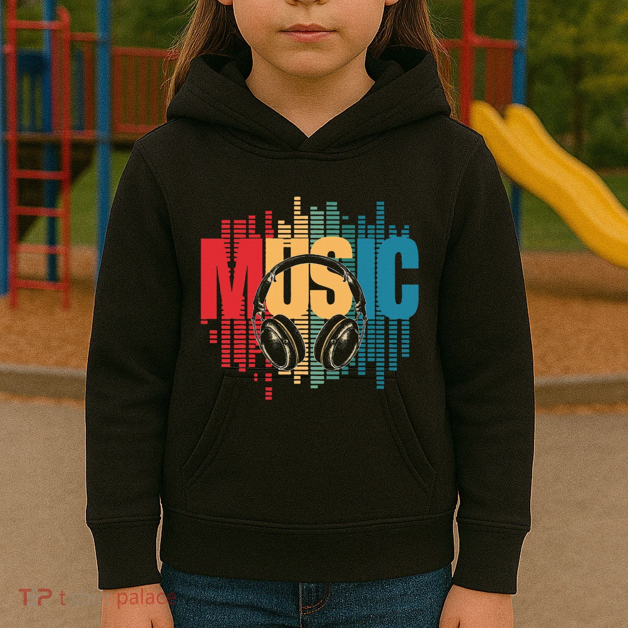 Electronic Music Lover Dj Retro Headphones Kids Hoodie