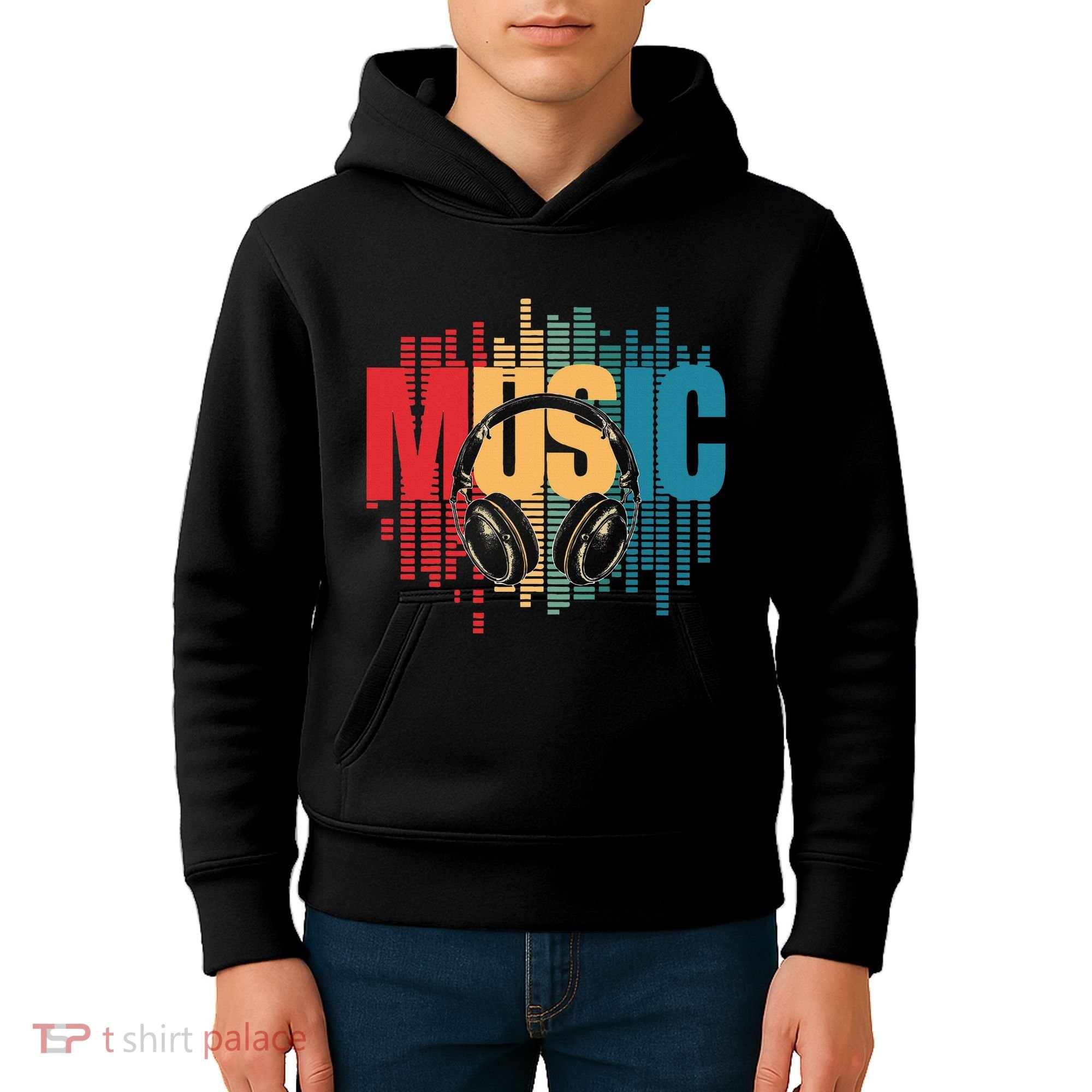 Electronic Music Lover Dj Retro Headphones Kids Hoodie